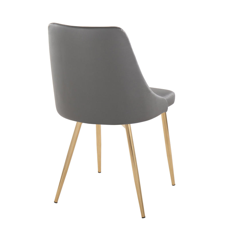 Set of 2 Lumi Source Marche contemporary dining chairs with sleek metal legs, showcasing modern design and comfortable seating.