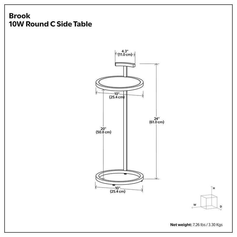 Brook - C Side Table - White / Gold - R&R Furniture Gallery (Fountain Valley, CA)
