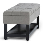 Saxon - Upholstered Transitional Storage Ottoman Bench - R&R Furniture Gallery (Fountain Valley, CA)