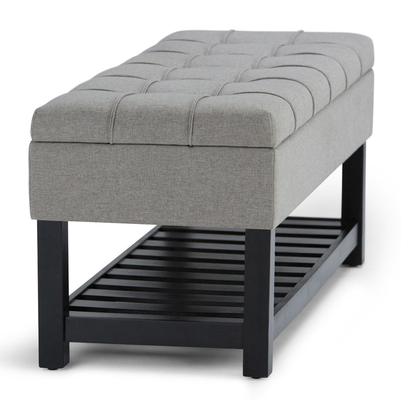 Saxon - Upholstered Transitional Storage Ottoman Bench - R&R Furniture Gallery (Fountain Valley, CA)