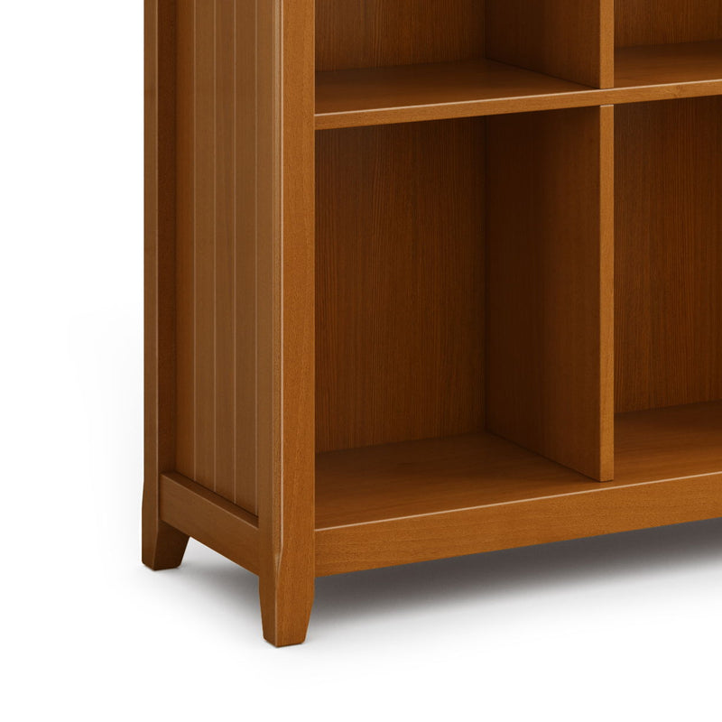 Simpli-Home Acadian handcrafted cube storage organizer with multiple compartments for versatile home organization.