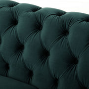 Chesterfield Loveseat Sofa, 2 Person Rolled Arm Upholstered Couch - R&R Furniture Gallery (Fountain Valley, CA)