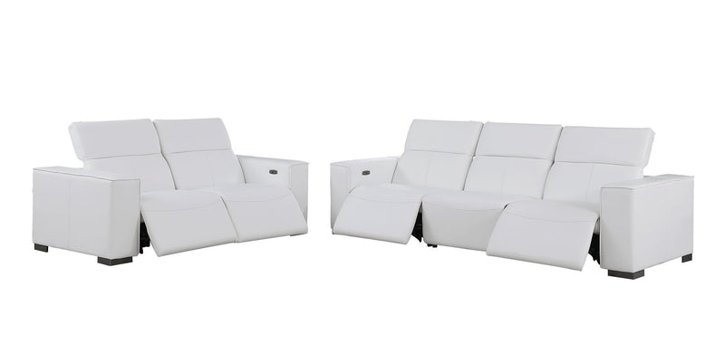 1208 - Leather Reclining Set (Sofa & Loveseat With 4 Power Recliner)