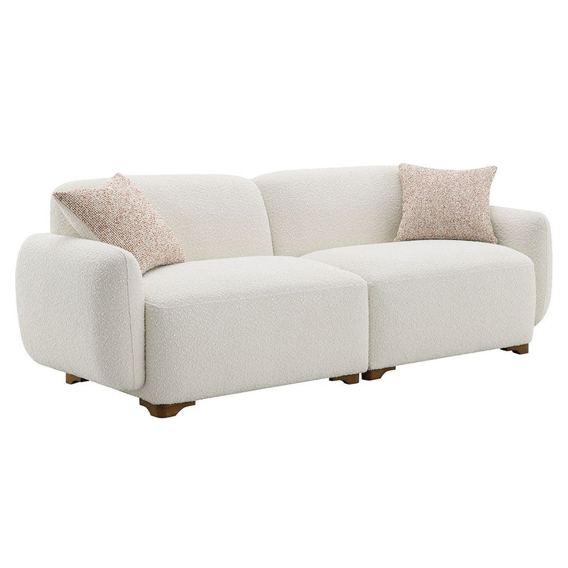 Darius - Sofa With 2 Pillows - Beige Boucle - R&R Furniture Gallery (Fountain Valley, CA)