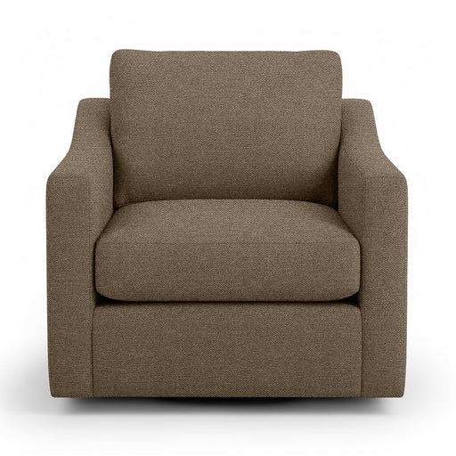 Classic Home Aspen swivel chair with upholstered seat and back, featuring a modern design and sturdy base.