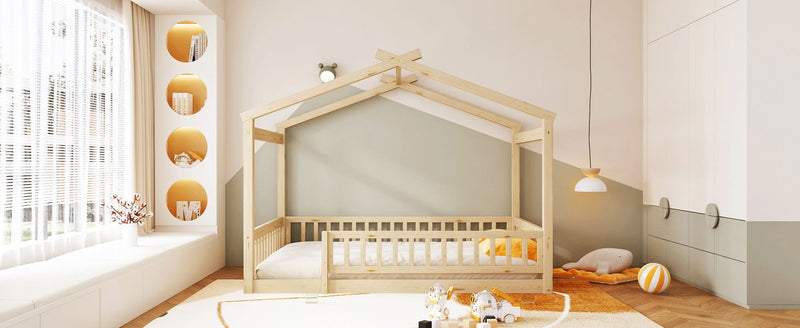 Bed House Bed Frame With Fence - R&R Furniture Gallery (Fountain Valley, CA)