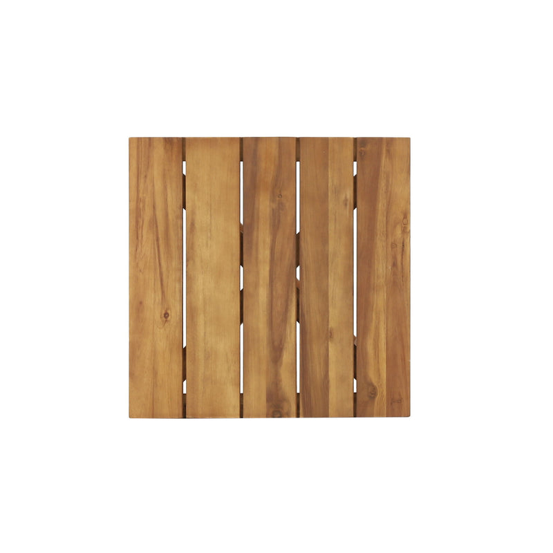 Noble House Ella square side table with cross stretcher base, modern wooden design for living room or bedroom.