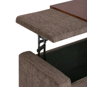 Bretton - Lift Top Storage Ottoman - Deep Umber Brown - R&R Furniture Gallery (Fountain Valley, CA)