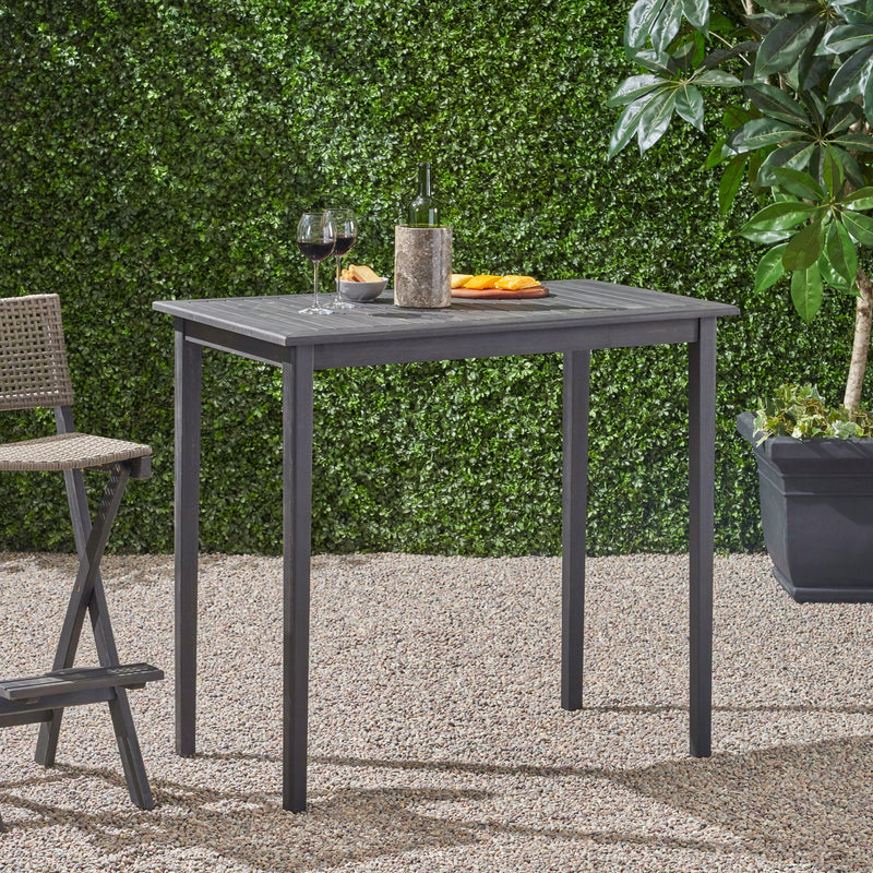 Outdoor Minimalist Acacia Wood Rectangle Bar Table - R&R Furniture Gallery (Fountain Valley, CA)