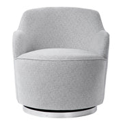 Gray Hobart casual swivel chair by Uttermost, showcasing a modern design with a cushioned seat and rotating base.