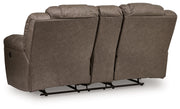 Lowilla - Double Reclining Loveseat With Console - Driftwood - R&R Furniture Gallery (Fountain Valley, CA)