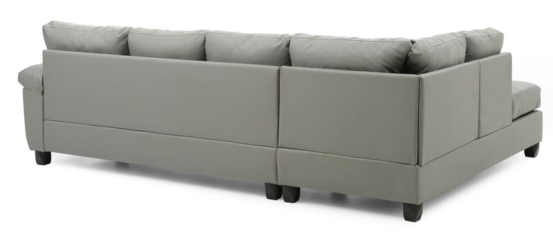 Glory Furniture Gallant stationary sectional sofa with plush cushions and modern design, shown in a spacious living room setting.