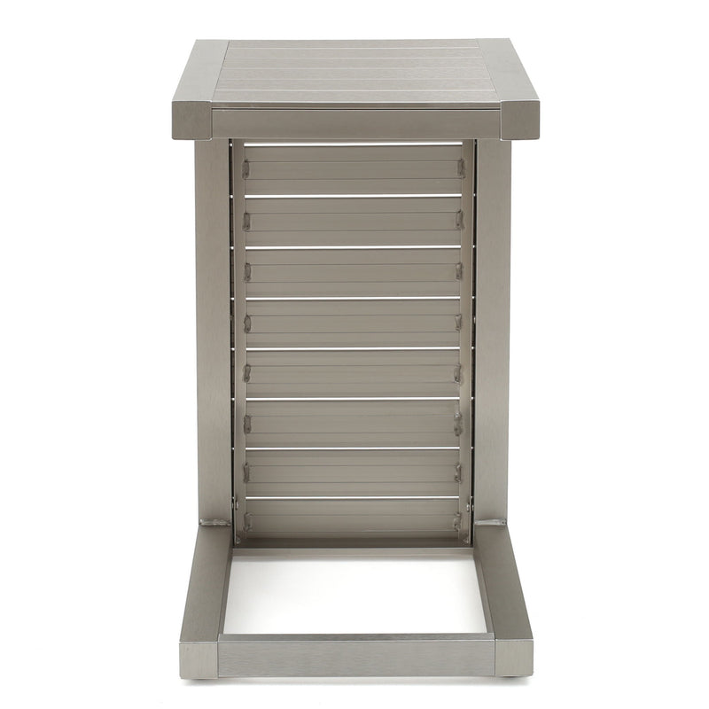 Aluminum Outdoor C - Shaped Side Table For Patio - R&R Furniture Gallery (Fountain Valley, CA)