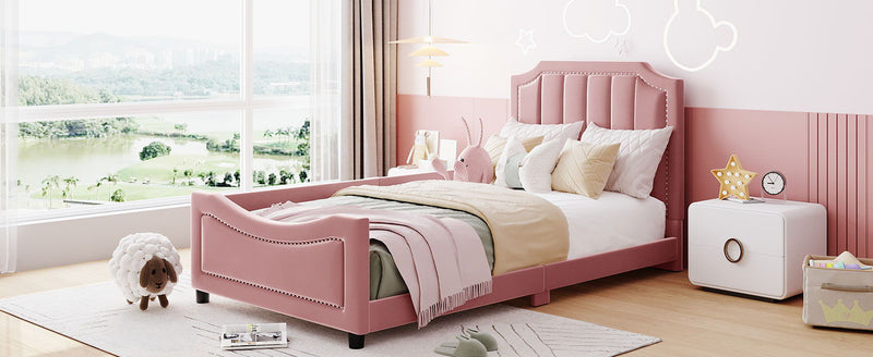 Upholstered Daybed With Classic Stripe Shaped Headboard - R&R Furniture Gallery (Fountain Valley, CA)