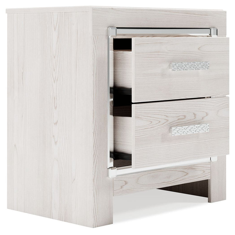 Altyra - Two Drawer Night Stand - White - R&R Furniture Gallery (Fountain Valley, CA)