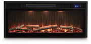 Entertainment Accessories - Fireplace Insert With Faux Birch Log Set - Black - R&R Furniture Gallery (Fountain Valley, CA)