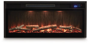 Entertainment Accessories - Fireplace Insert With Faux Birch Log Set - Black - R&R Furniture Gallery (Fountain Valley, CA)