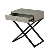 Koda - End Side Table Nightstand, Drawer And Cross Base - R&R Furniture Gallery (Fountain Valley, CA)