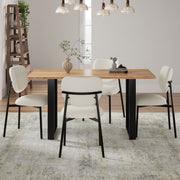 Modern Upholstered Dining Chairs With Metal Legs (Set of 2) - Beige - R&R Furniture Gallery (Fountain Valley, CA)