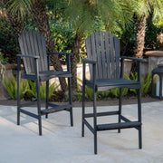Outdoor Acacia Wood Adirondack Barstools (Set of 2) - R&R Furniture Gallery (Fountain Valley, CA)