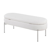 Lumi Source Chloe contemporary glam storage bench with sleek design and cushioned top for stylish seating and storage.