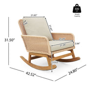 Contemporary Minimalist Wicker Rocking Chair With Soft Cushions - R&R Furniture Gallery (Fountain Valley, CA)