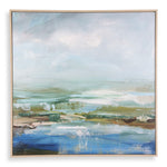 Lush Valley - Framed Canvas - Light Blue