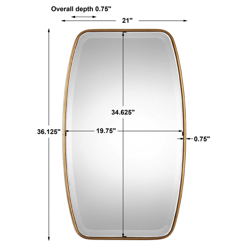 Uttermost Canillo wall mirror with a sleek, modern frame, perfect for enhancing contemporary interior decor.