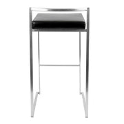 Lumi Source Fuji contemporary stackable barstool set with sleek modern design and wooden legs, shown in a stylish indoor setting.