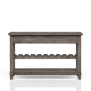 Console Table With Wine Bottle Storage Storage Drawers - Gray - R&R Furniture Gallery (Fountain Valley, CA)