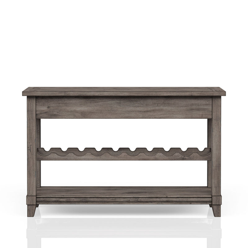 Console Table With Wine Bottle Storage Storage Drawers - Gray - R&R Furniture Gallery (Fountain Valley, CA)