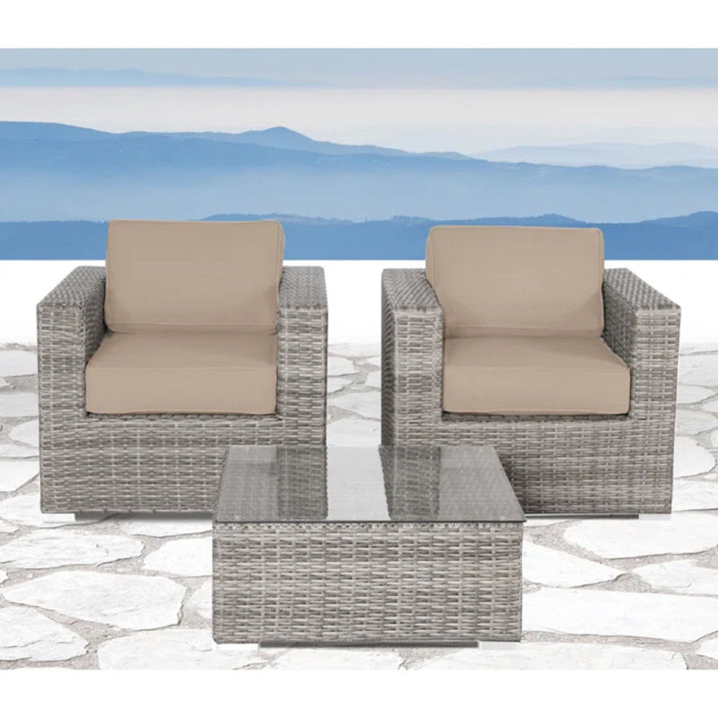 Wicker Seating Group Set With Table And Cushions - R&R Furniture Gallery (Fountain Valley, CA)