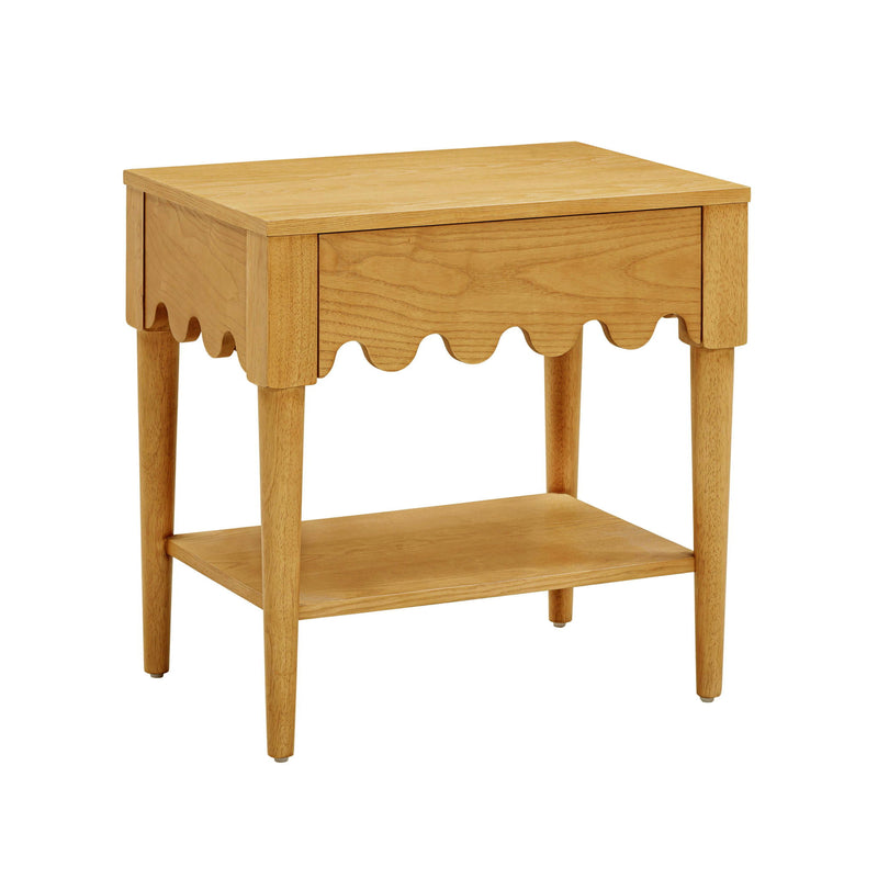 TOV Furniture Oodle accent nightstand with a sleek design, featuring a wooden finish and modern style for bedroom decor.