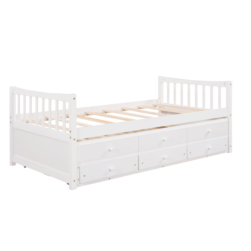 Twin Size Daybed With Trundle And Drawers - R&R Furniture Gallery (Fountain Valley, CA)
