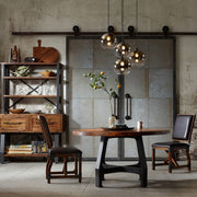 Lancaster - Round Dining / Gathering Table With Adjustable Height - Walnut - R&R Furniture Gallery (Fountain Valley, CA)