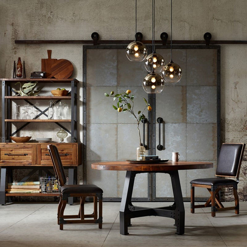 Lancaster - Round Dining / Gathering Table With Adjustable Height - Walnut - R&R Furniture Gallery (Fountain Valley, CA)