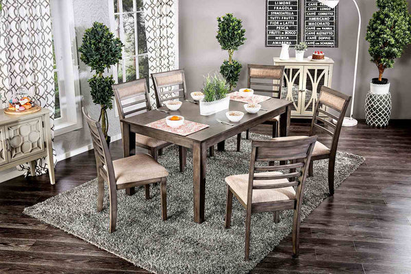 Taylah - 7 Pc. Dining Table Set, Weathered Gray
