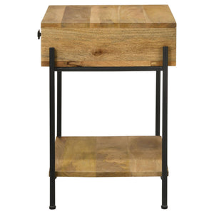 1 Drawer Accent Table With Bottom Shelf - Brown