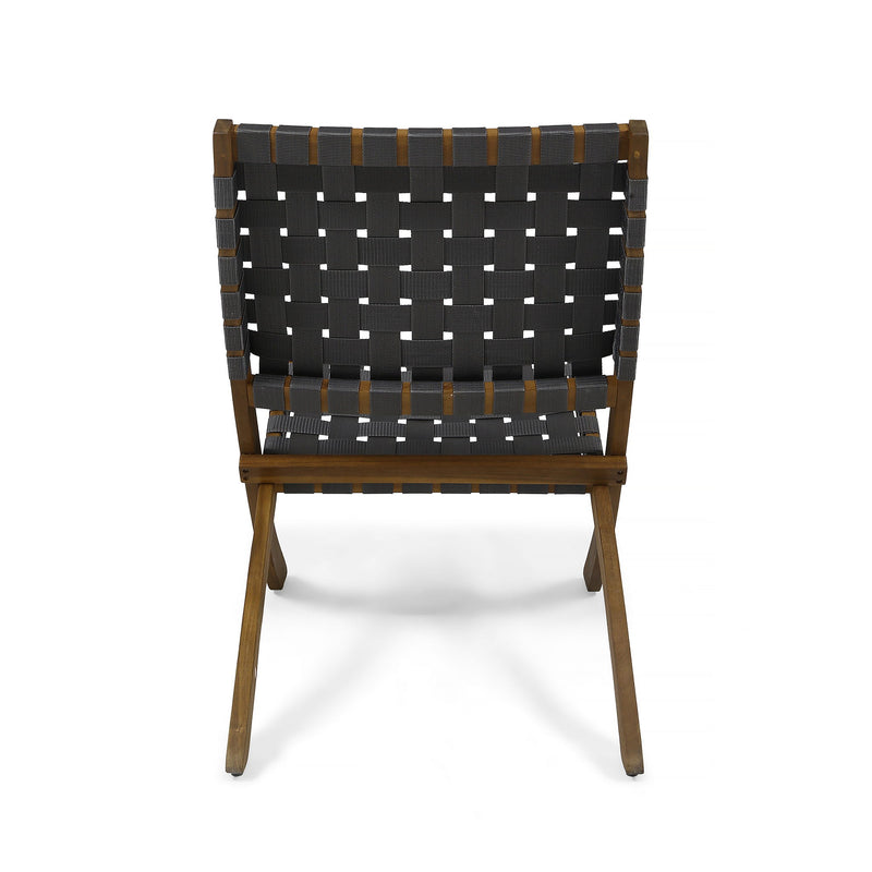 Solidago - Outdoor And Strapping Belt Folding Chairs, (Set of 2) - Black / Brown - R&R Furniture Gallery (Fountain Valley, CA)