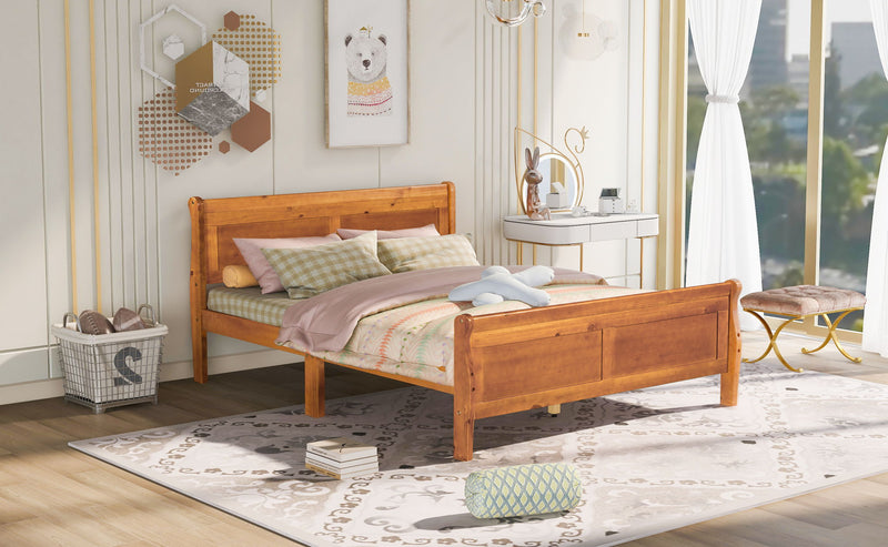Platform Bed Frame Mattress Foundation Sleigh Bed With Headboard / Footboard / Wood Slat Suppor - R&R Furniture Gallery (Fountain Valley, CA)