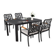 Outdoor Patio Furniture Dining Set With Sunbrella Fabric, Rectangular Table With Umbrella Hole - R&R Furniture Gallery (Fountain Valley, CA)
