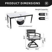 Modern Outdoor Patio Dining Set With Table And Chairs With Sunbrella Cushions - R&R Furniture Gallery (Fountain Valley, CA)