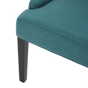 Dining Chair (Set of 2) With Upholstered Diamond Tufting And Espresso Birch Legs - Teal - R&R Furniture Gallery (Fountain Valley, CA)