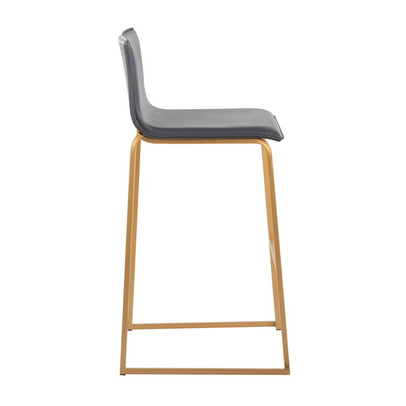 Pair of contemporary Lumi Source Mara upholstered barstools with sleek design and cushioned seats, set of 2.