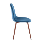 Pebble Contemporary Upholstered Dining & Accent Chair Set of 2 — Walnut Legs - R&R Furniture Gallery (Fountain Valley, CA)