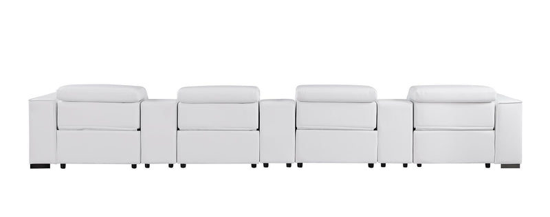 1208 - 7 Piece Leather Sofa With 4 Power Recliners And Power Headrests