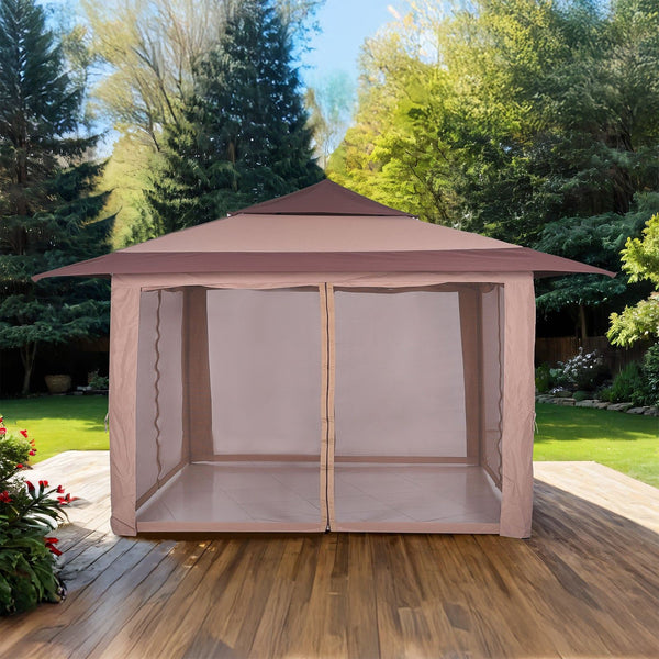 Genoa - Pop Up Gazebo 12' X12', Brown