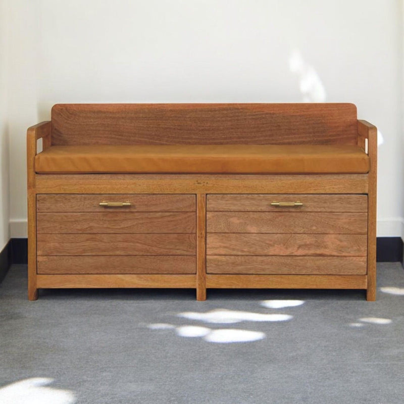Oxford - 2 Drawer Storage Bench - Beige - R&R Furniture Gallery (Fountain Valley, CA)