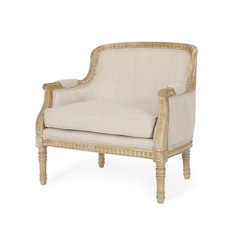 Noble House Style Club Chair with plush upholstery and classic design, perfect for living room or lounge decor.