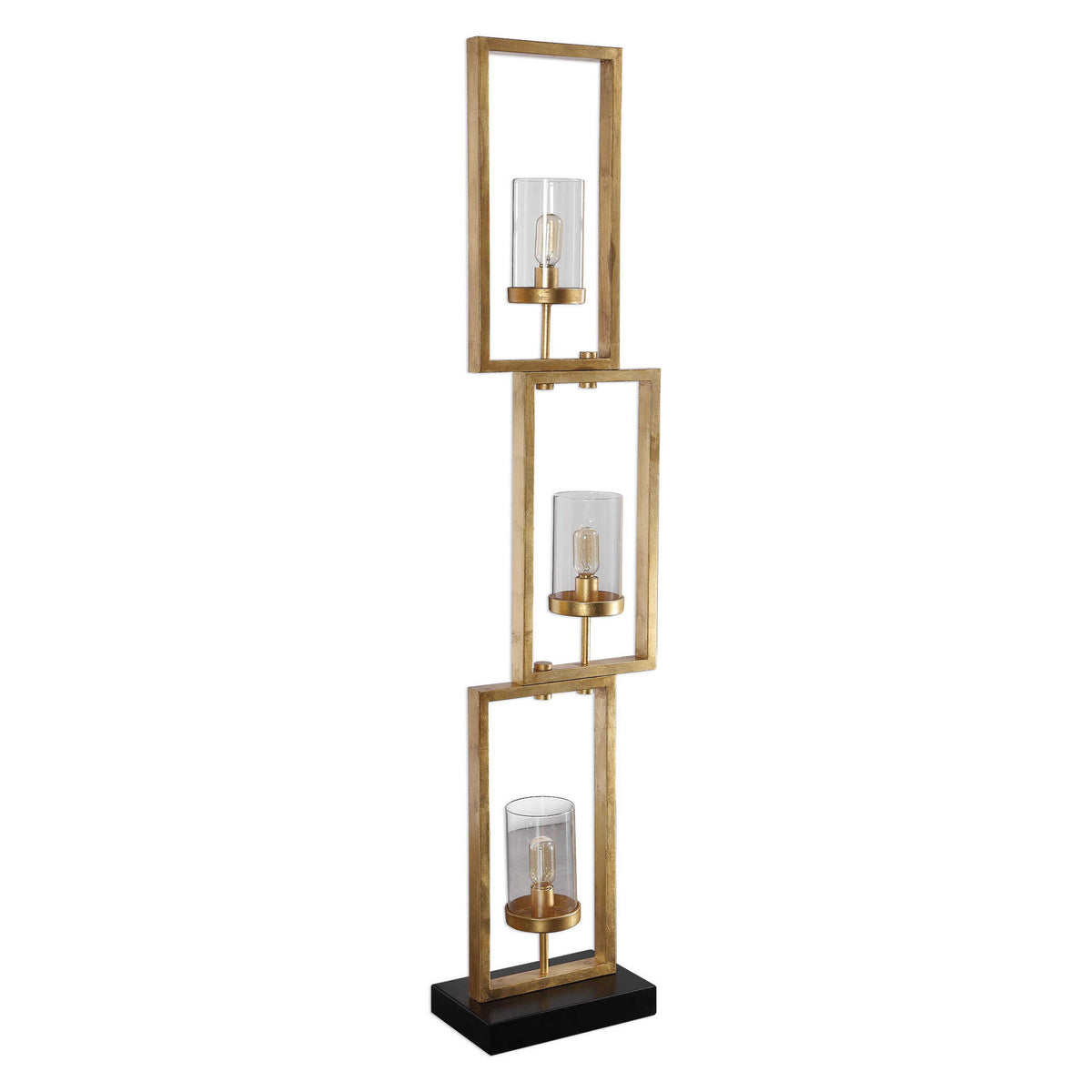 Cielo - Staggered Rectangles Floor Lamp - Gold